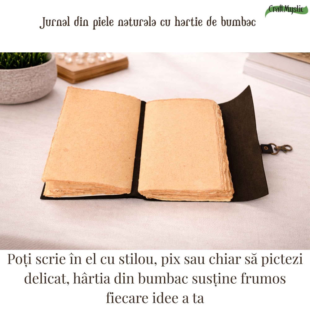 Jurnal din piele naturala cu hartie din bumbac – Eleganta si autenticitate [6]