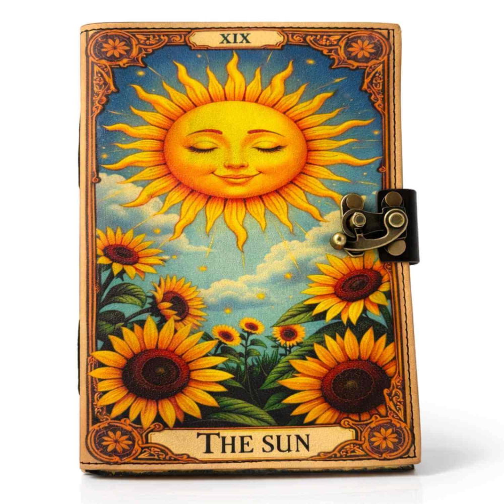 Jurnal The Sun din piele naturala si hartie de bumbac CraftMystic [1]