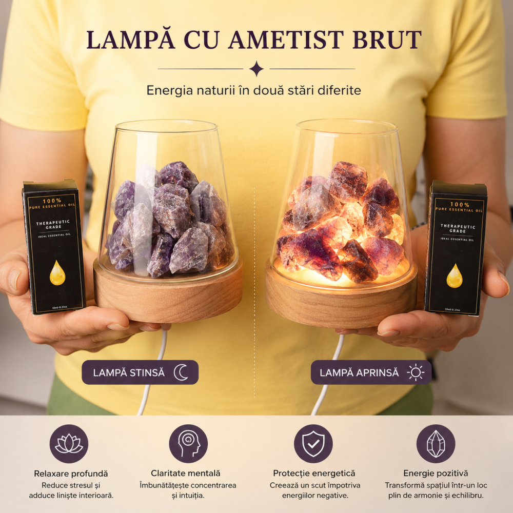 Lampa cu Ametist Brut Natural – Relaxare si Atmosfera Armonioasa [3]