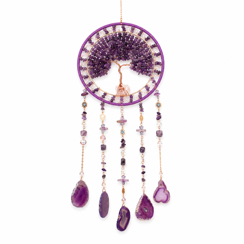 Dreamcatcher Arborele Vietii cu Ametist – Protectie Spirituala si Claritate Mentala [1]