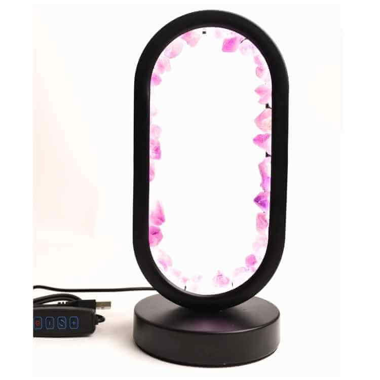 Lampa de noapte ovala cu cristale ametist brut – Lumina calmanta si protectie energetica [1]