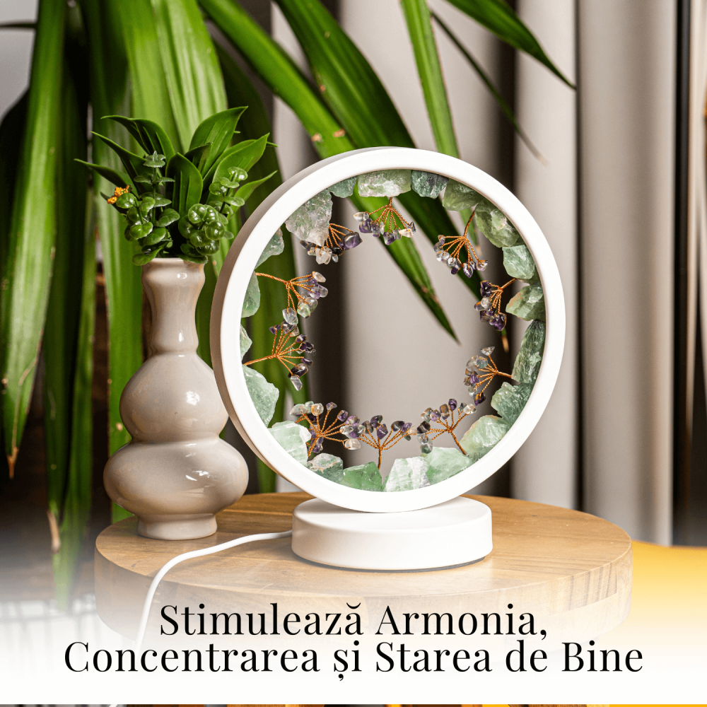 Lampa cu fluorit verde si curcubeu – Claritate si armonie cu cristale naturale [3]