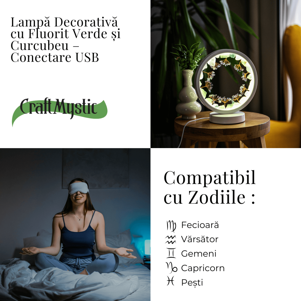 Lampa cu fluorit verde si curcubeu – Claritate si armonie cu cristale naturale [9]
