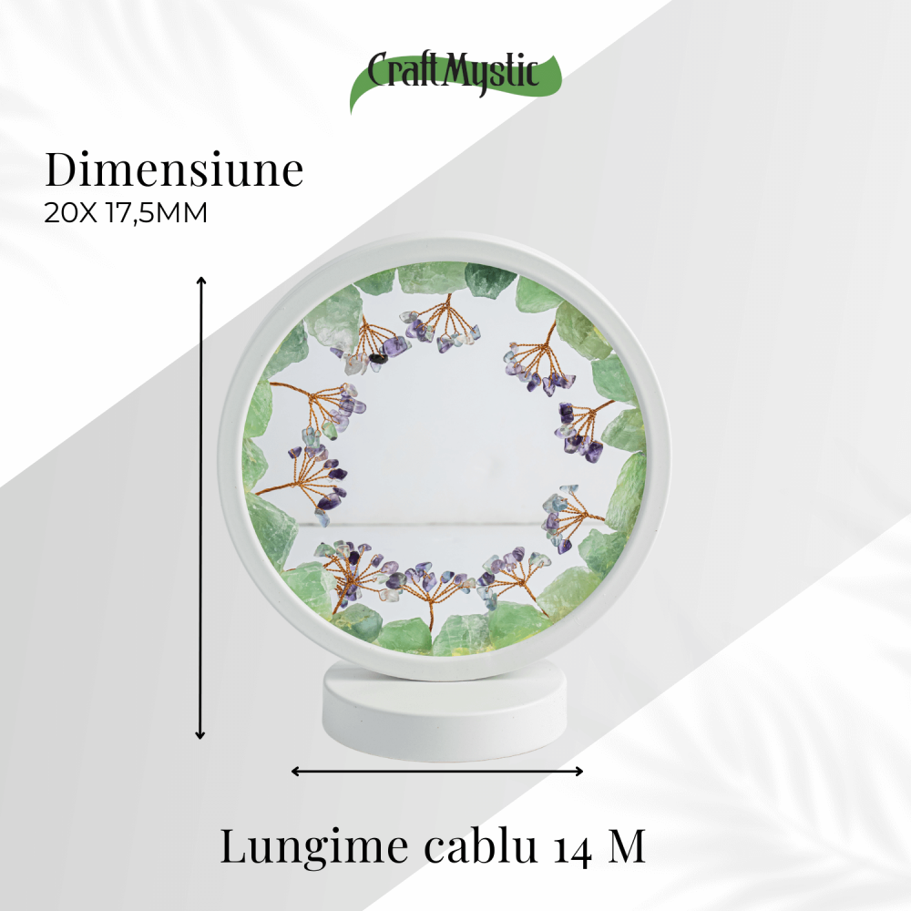 Lampa cu fluorit verde si curcubeu – Claritate si armonie cu cristale naturale [6]