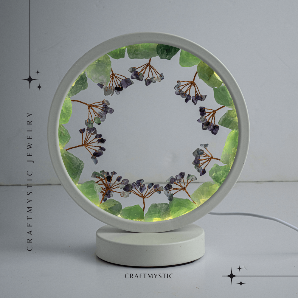 Lampa cu fluorit verde si curcubeu – Claritate si armonie cu cristale naturale [7]