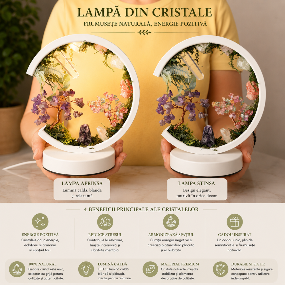 Lampa Rotunda cu Pietre Naturale – Armonie, Echilibru si Energie Pozitiva [2]