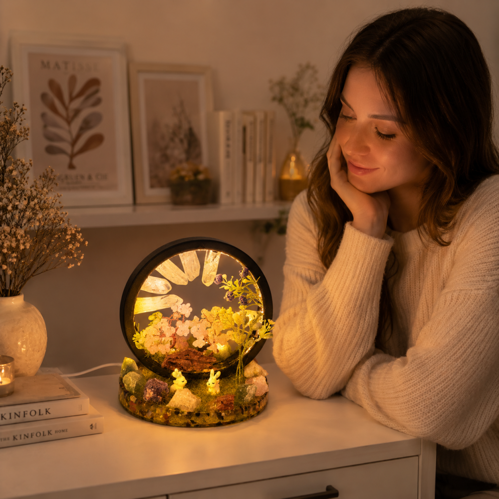 Lampa cu Cristale Naturale Rotunda – Armonie, Energie Pozitiva si Decor Elegant [3]