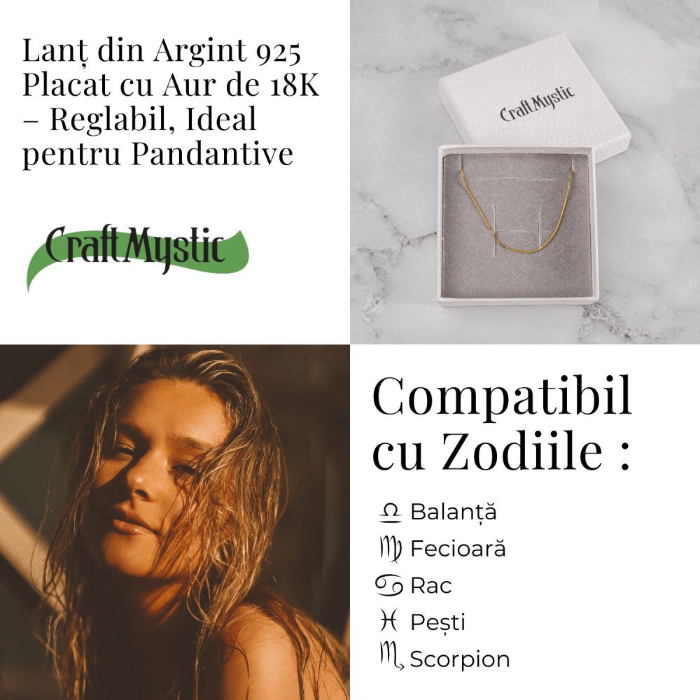 Lant Argint 925 Placat cu Aur 18K – Elegant, Subtil si Ideal pentru Pandantive [4]