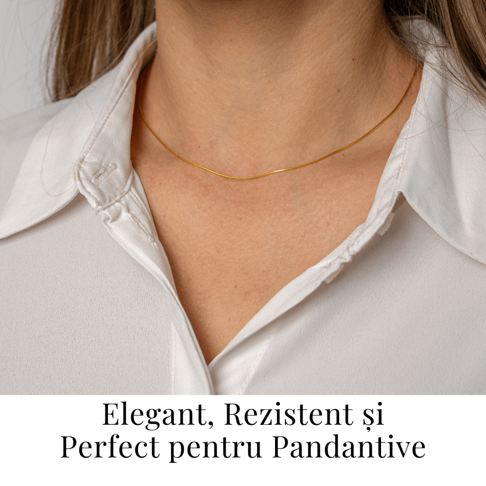Lant Argint 925 Placat cu Aur 18K – Elegant, Subtil si Ideal pentru Pandantive [2]