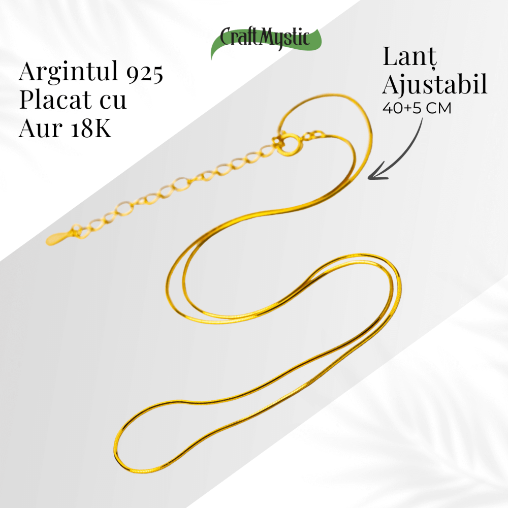 Lant Argint 925 Placat cu Aur 18K – Elegant, Subtil si Ideal pentru Pandantive [5]