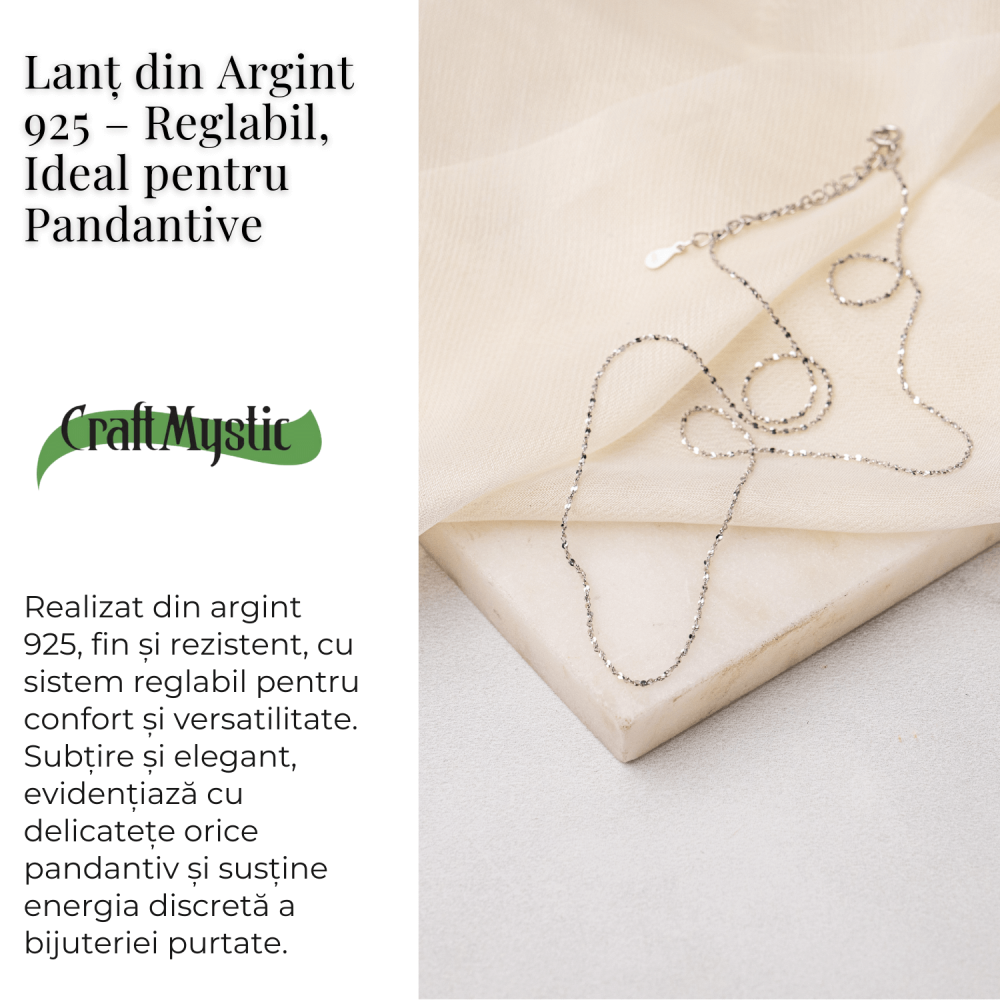 Lant Argint 925 Subtire Stralucitor – Reglabil, Elegant si Versatil [3]