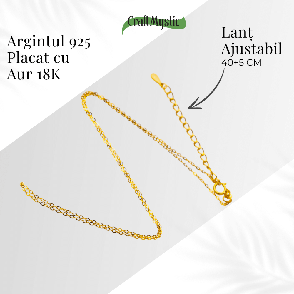 Lant Argint 925 Placat cu Aur 18K – Elegant, Ajustabil și Ideal pentru Pandantive [5]