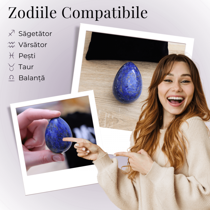 Ou Handmade de 50mm din Piatra Naturala de Lapis Lazuli [5]