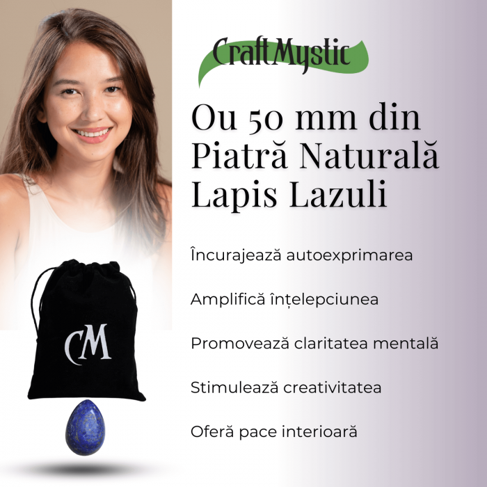 Ou Handmade de 50mm din Piatra Naturala de Lapis Lazuli [4]