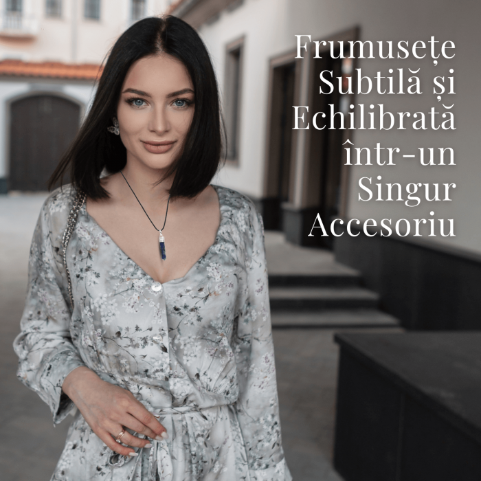 Colier Reglabil cu Pandantiv 35mm Varf de Lapis Lazuli cu 6 Fete [8]