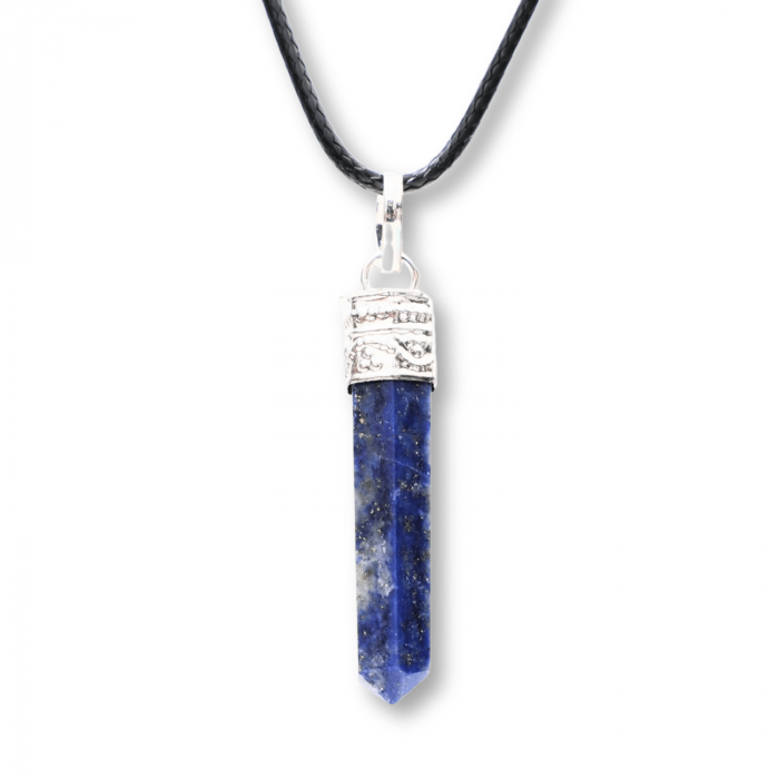 Colier Reglabil cu Pandantiv 35mm Varf de Lapis Lazuli cu 6 Fete [1]