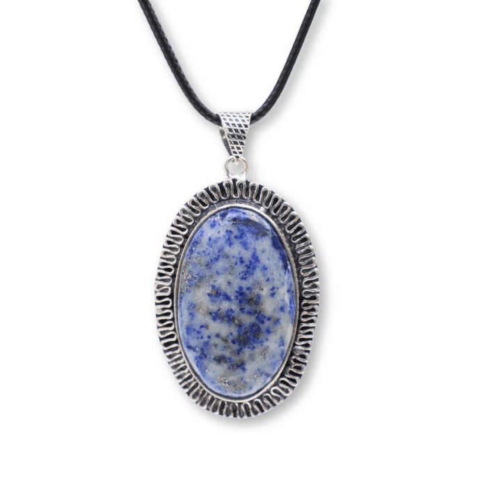 Colier Reglabil cu Pandantiv Oval 40mm de Lapis Lazuli [1]