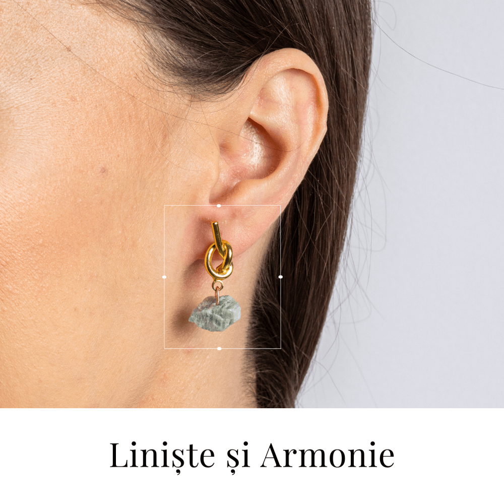 Bijuterie a Linistii – Cercei cu Amazonit si Montura Tip Nod [2]