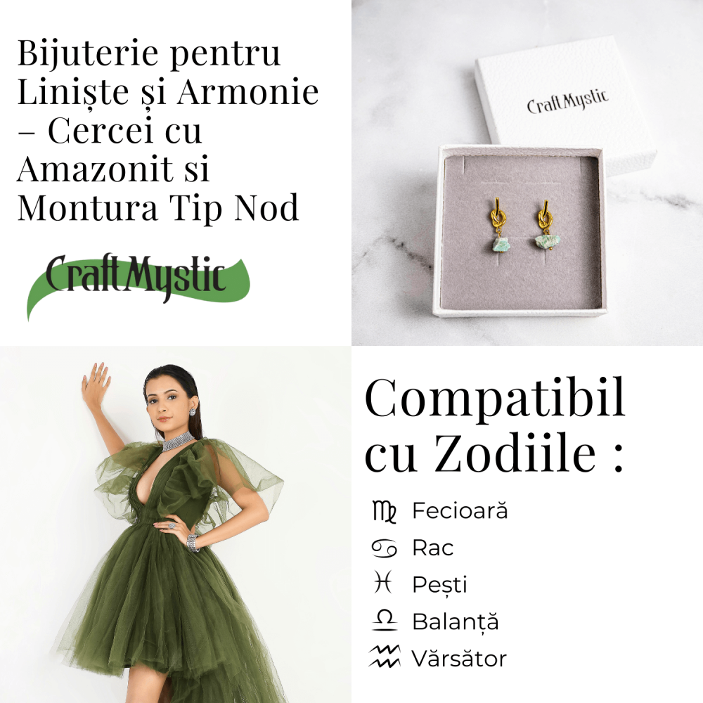 Bijuterie a Linistii – Cercei cu Amazonit si Montura Tip Nod [5]