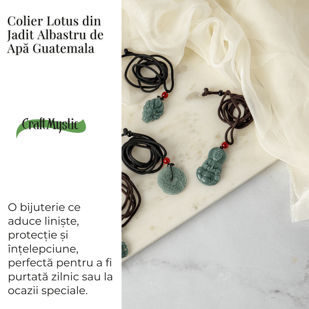Protectie si Intelepciune – Colier Guanyin din Jad Albastru de Guatemala [3]