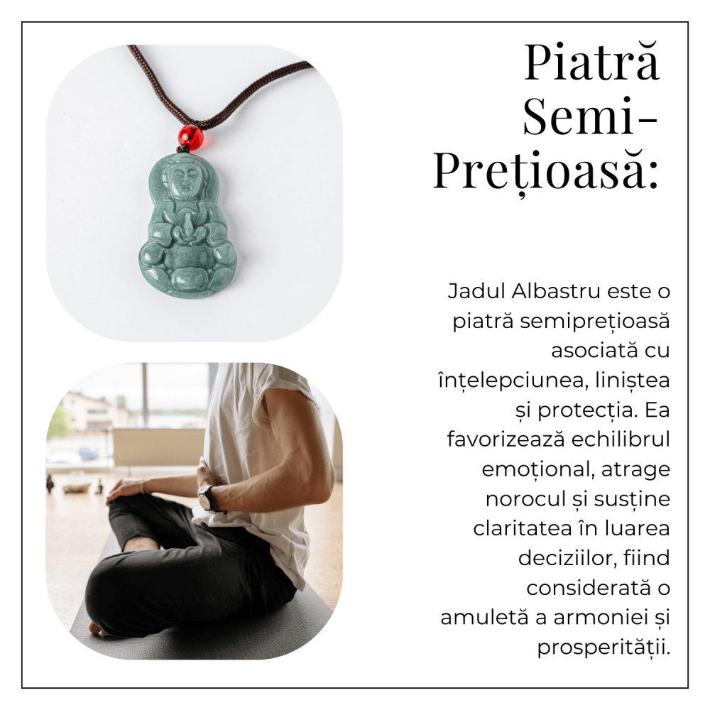 Protectie si Intelepciune – Colier Guanyin din Jad Albastru de Guatemala [6]