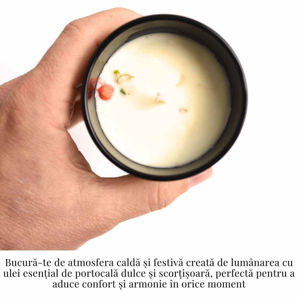 Lumanare cu ulei esential de portocala dulce & scortisoara – Energie si confort natural [2]