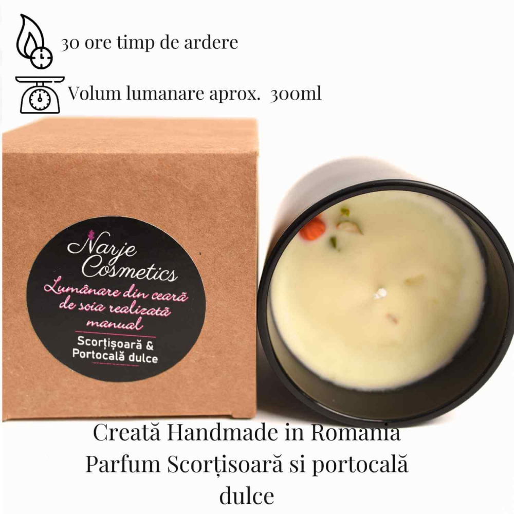 Lumanare cu ulei esential de portocala dulce & scortisoara – Energie si confort natural [3]