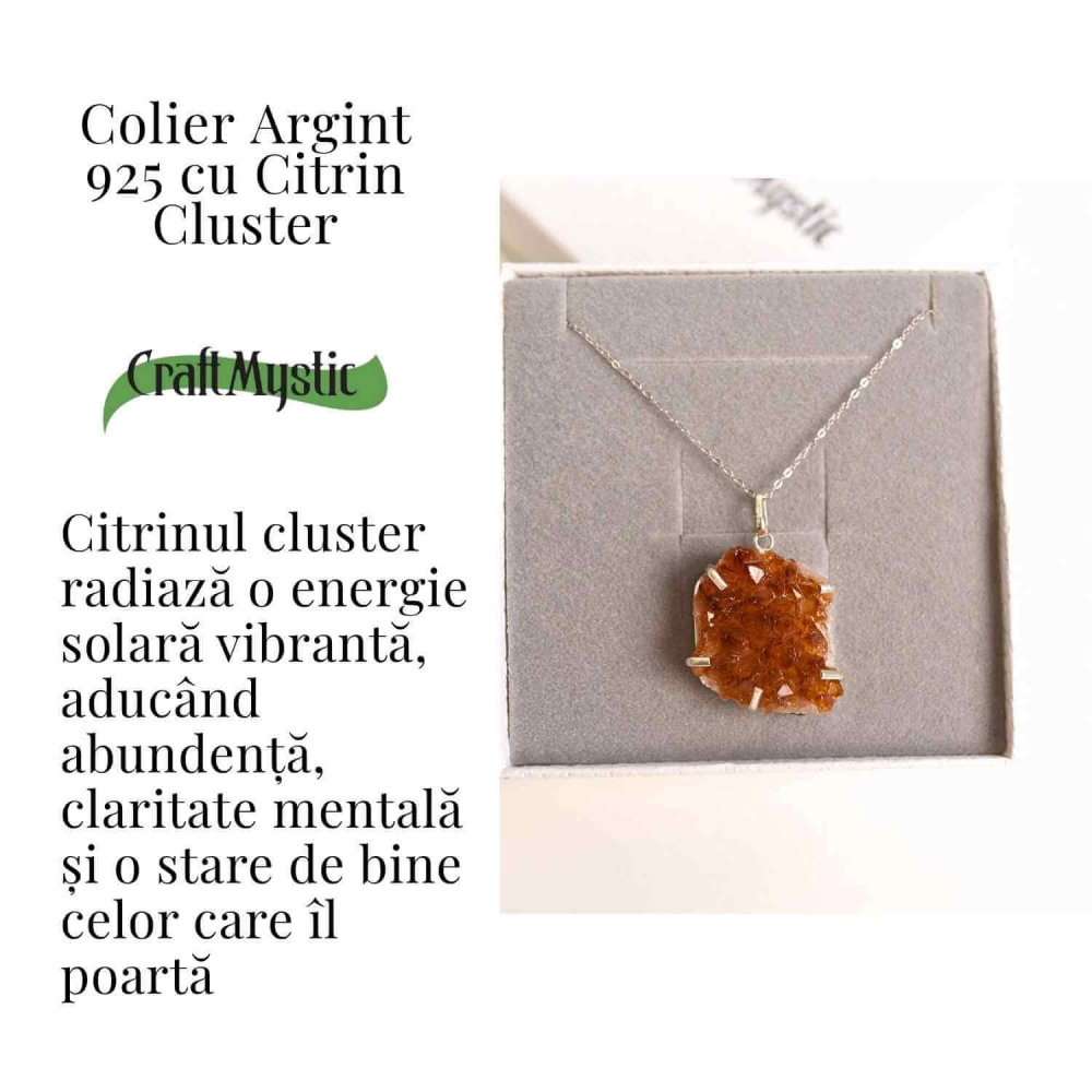 Energie si Abundenta Zilnica – Colier Argint 925 cu Citrin Cluster [3]