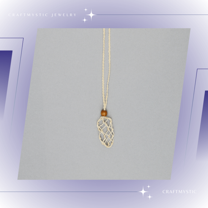 Colier Reglabil Model Macrame din bumbac - Pentru Piatra ta Favorita [8]