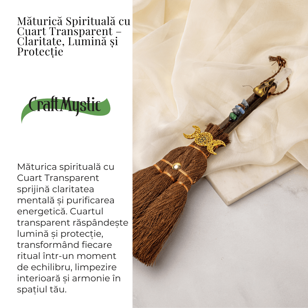 Maturica Energetica cu Cuart Transparent si Pietre Chakre – Claritate, Lumina si Protectie Sacra [3]