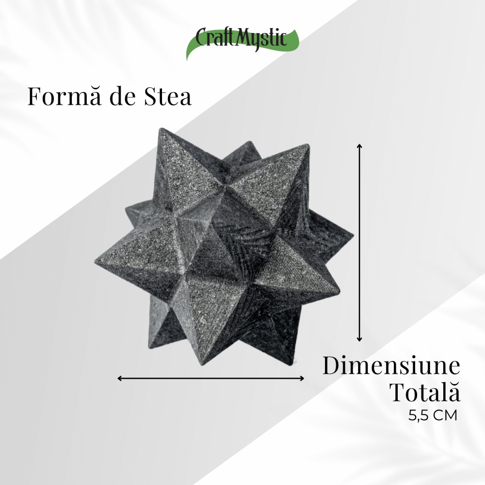 Merkaba din Shungit Natural 5.5 cm – Stea Sacra de Protectie, Purificare si Armonie Energetica [5]
