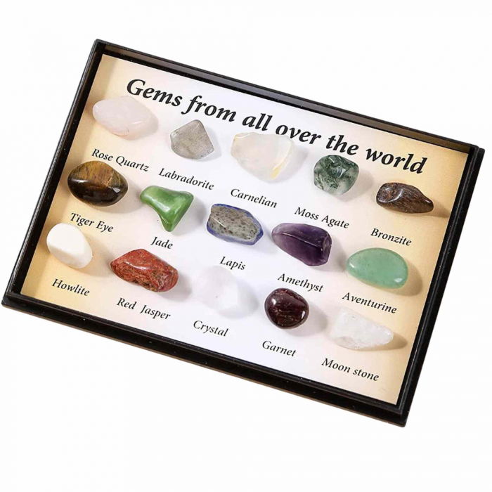 Mini set educational copii 15 pietre de colectie | Pietre specimen etichetate, educationale pentru baieti si fete [1]