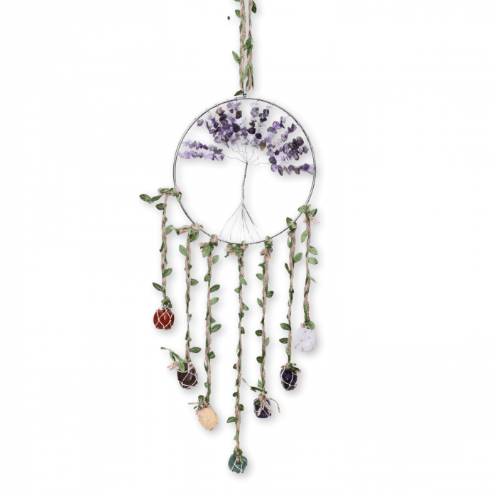 Dreamcatcher cu 7 tipuri de Cristale pentru cele 7 Chakre și Model Arborele Vietii [6]