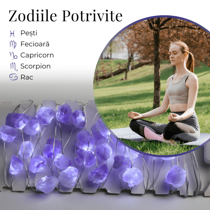 Sirag din Pietre Naturale de Ametist 15-20 mm cu Mufa USB [7]