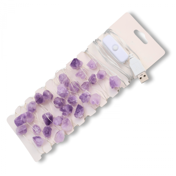 Sirag din Pietre Naturale de Ametist 15-20 mm cu Mufa USB [1]