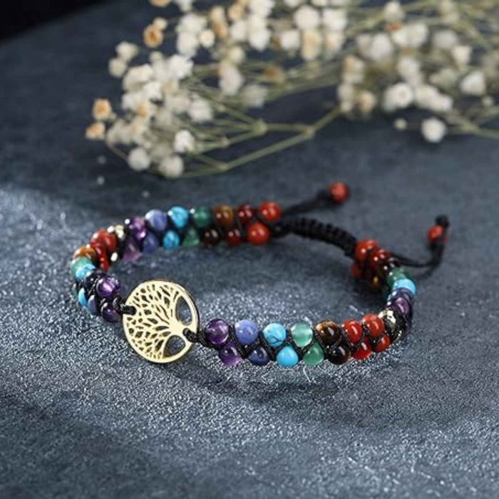 Colier realizat manual cu dubla utilizare si 108 margele naturale semipretioase 7 chakre - Pentru Yoga, Meditatie [5]