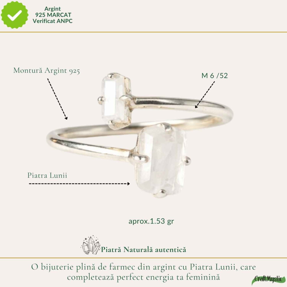 Inel argint 925 cu piatra lunii dubla dreptunghiulara – intuitie si echilibru [4]