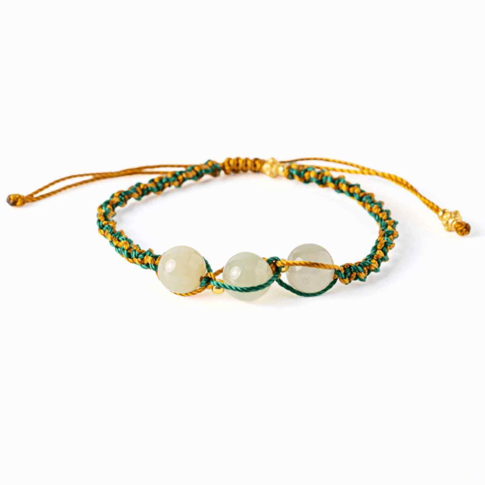 Noroc si Echilibru – Bratara Impletita din Jad Hetian Natural [1]