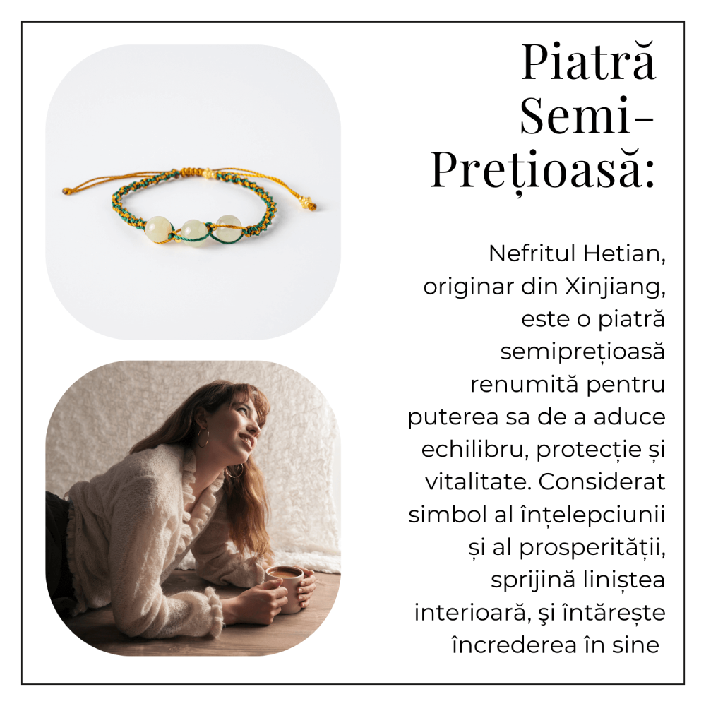Noroc si Echilibru – Bratara Impletita din Jad Hetian Natural [6]