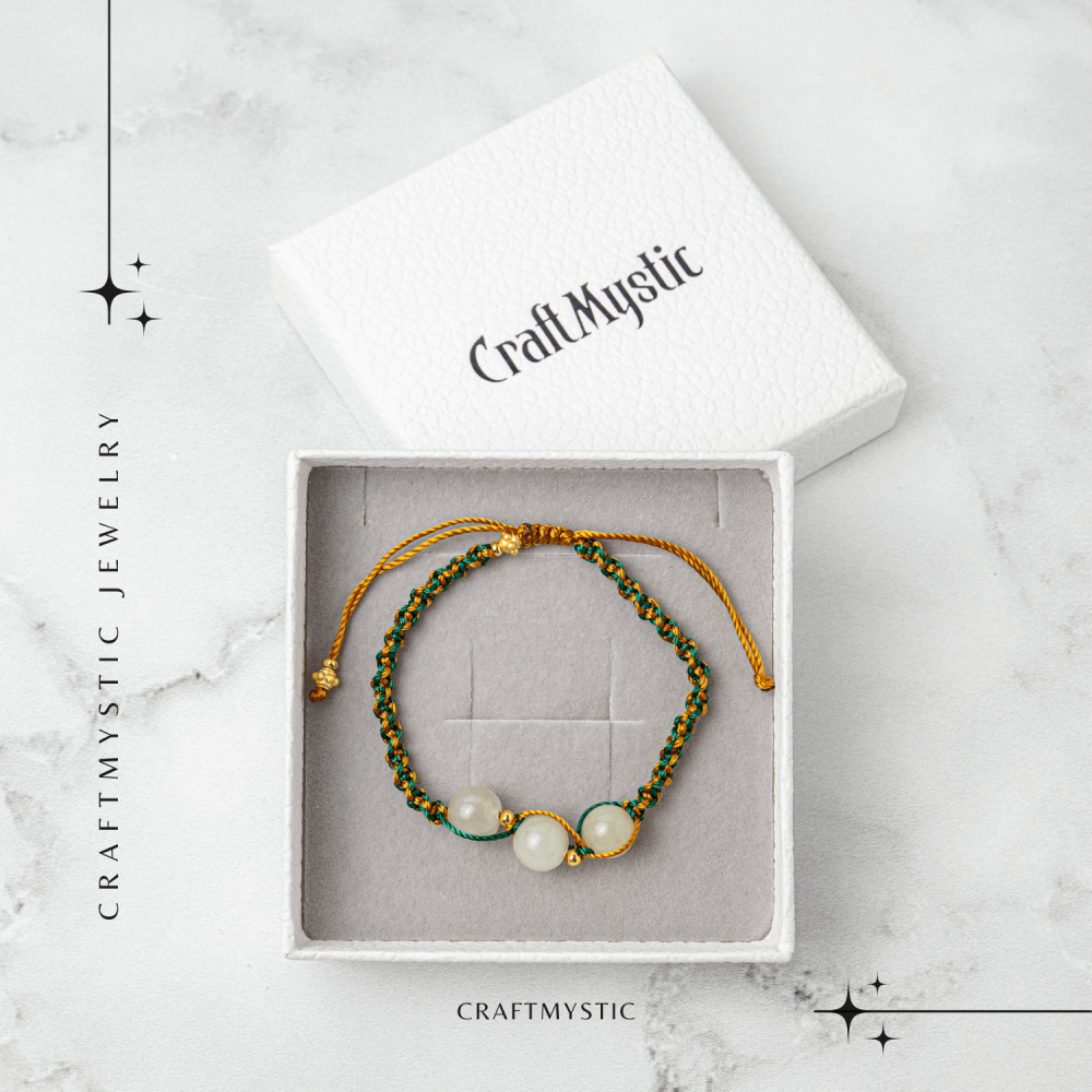 Noroc si Echilibru – Bratara Impletita din Jad Hetian Natural [7]