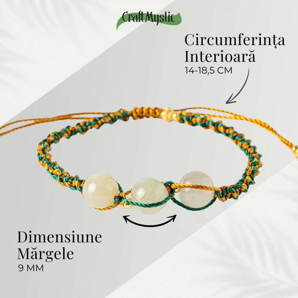 Noroc si Echilibru – Bratara Impletita din Jad Hetian Natural [4]