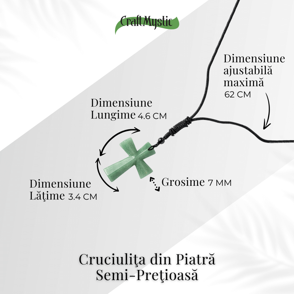 Noroc si Vindecare – Colier Cruce din Aventurin Verde Natural [4]