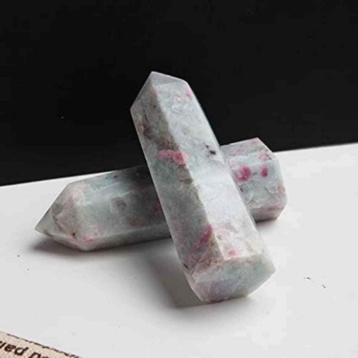 Turn de cristal din Turmalina Roz 9-10 cm Bagheta cu 6 fete pentru vindecare, meditatie si decor in casa si birou [5]