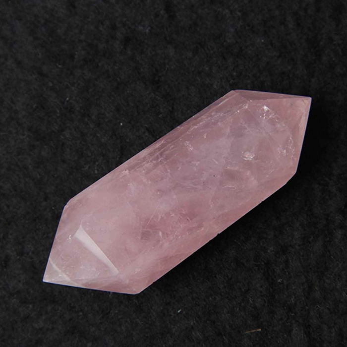 Turn Hexagonal Dublu Varf din Cuart Roz inaltime de 7-9 cm - Cristalul iubirii neconditionate si al pacii infinite [6]