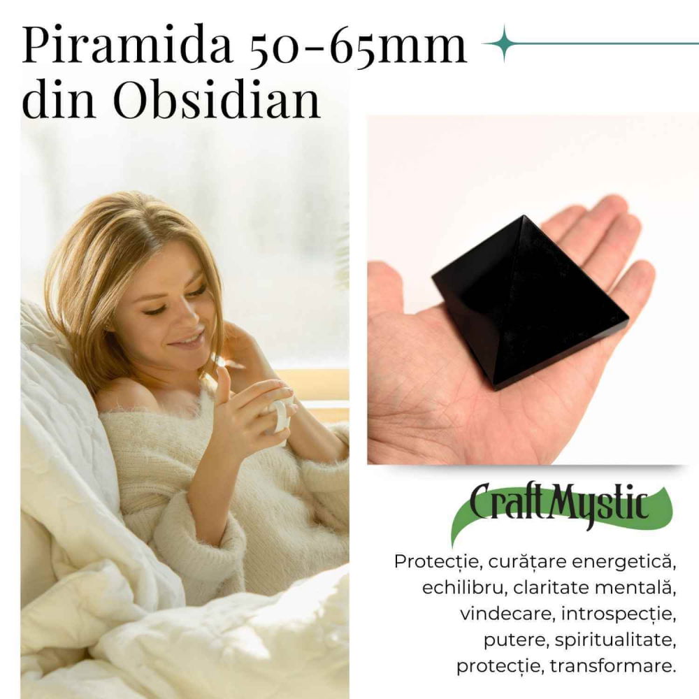 Piramida din Obsidian Negru pentru Protectie si Claritate Energetica [2]