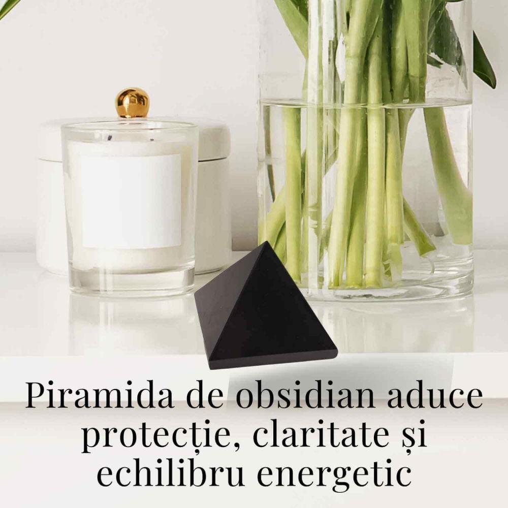 Piramida din Obsidian Negru pentru Protectie si Claritate Energetica [3]