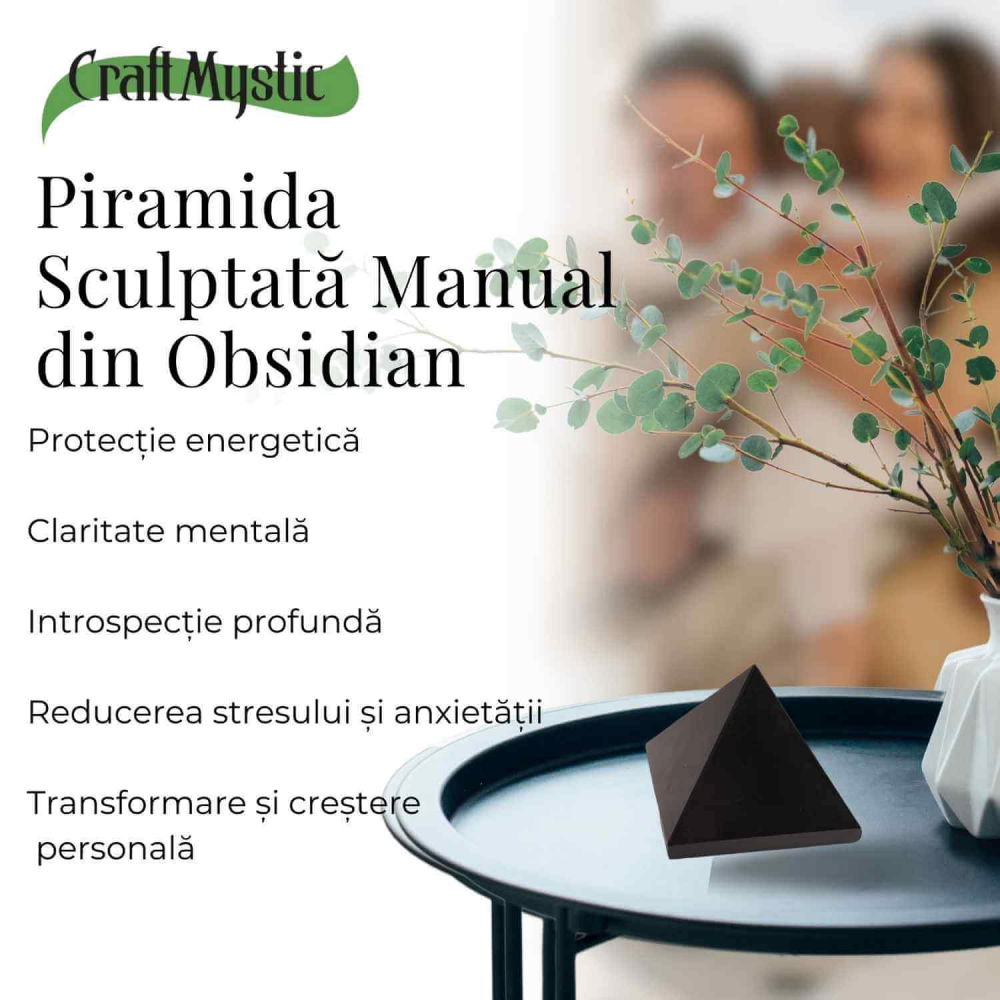 Piramida din Obsidian Negru pentru Protectie si Claritate Energetica [6]