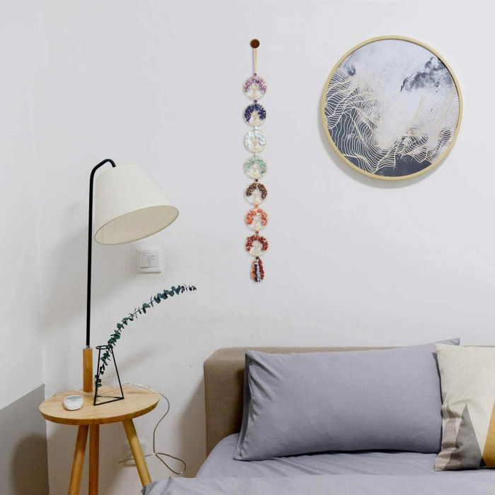 Set coliere ce contine 7 cristale naturale chakre si doua lanturi de franghie reglabile, realizate manual de diferite dimensiuni, un cadou ideal pentru femei, barbati si copii [5]