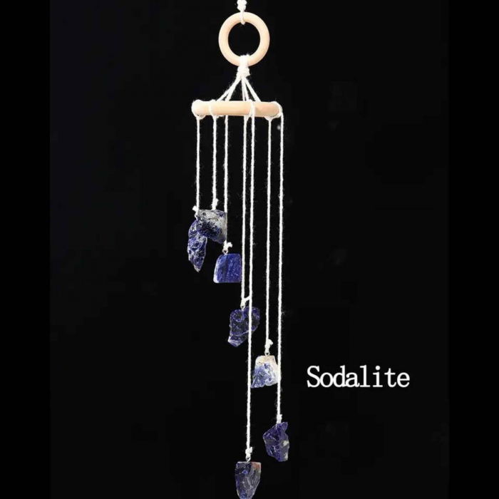 Clopotel de Vant Artizanal cu Pietre Semipretioase de Sodalit - Armonie si Eleganta in Casa Ta [4]