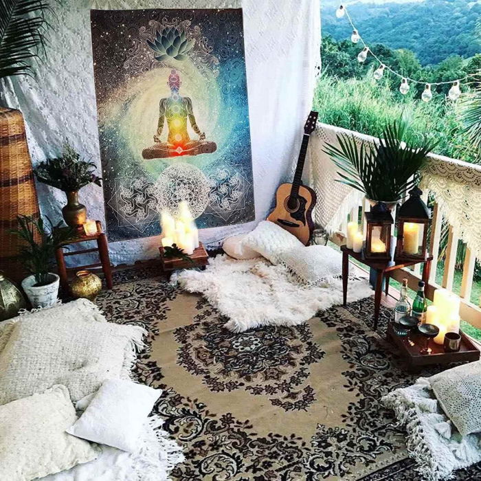 Ornament perete tip covor cu sapte chakre pentru yoga, spiritualitate si meditatie [7]